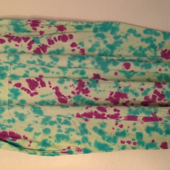 LOGO by Lori Goldstein Beach to Street Tie Dye maxi dress side pockets - Picture 3 of 11